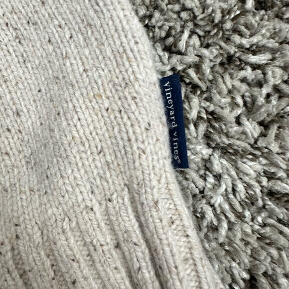 Vineyard Vines Lambswool Quilted Elbow Patch Sweater Oatmeal Men's L Crewneck - Picture 4 of 9